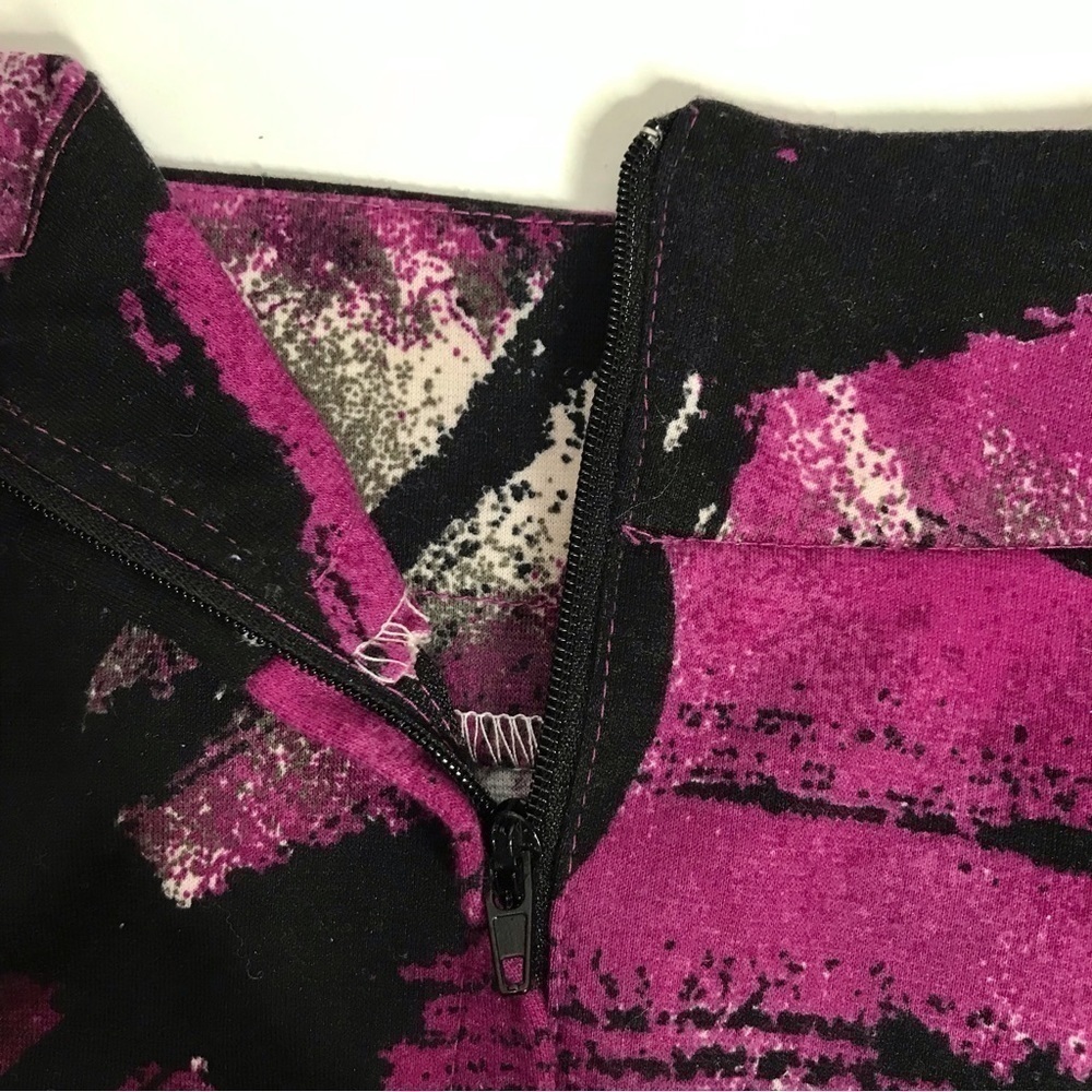 MY MICHELLE Circle Skirt Magenta Black Grey White Back Zipper Size 5/6 Medium - Picture 6 of 10